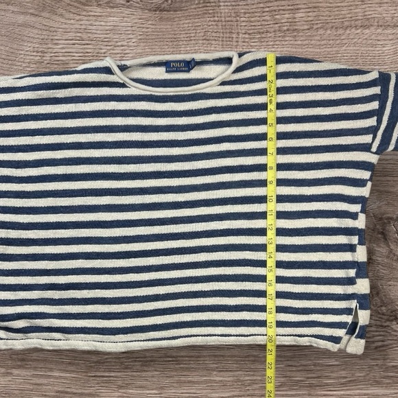 Polo by Ralph Lauren Linen Cotton Grunge Boho Striped Sweater Women's Sz: LG - Picture 10 of 11
